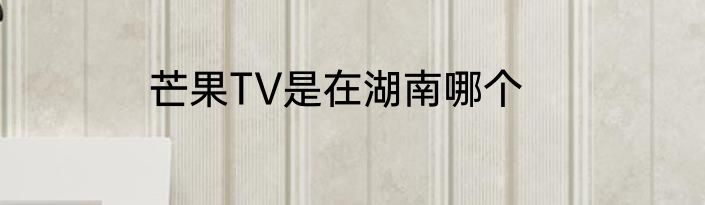 芒果TV是在湖南哪个