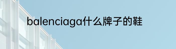 balenciaga什么牌子的鞋