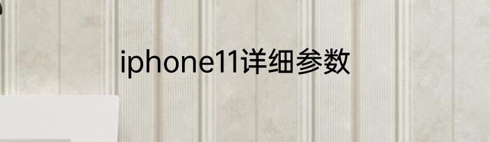 iphone11详细参数