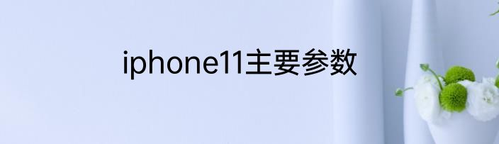 iphone11主要参数