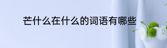 芒什么在什么的词语有哪些