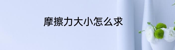 摩擦力大小怎么求
