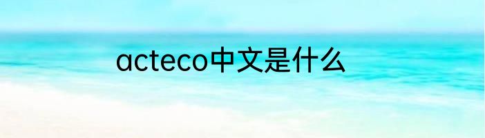 acteco中文是什么