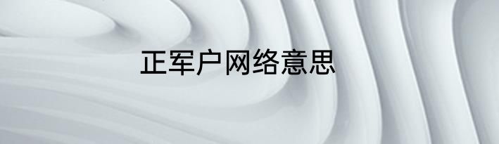 正军户网络意思