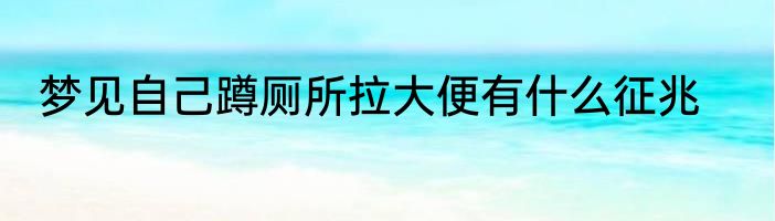梦见自己蹲厕所拉大便有什么征兆