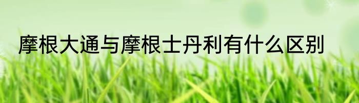 摩根大通与摩根士丹利有什么区别