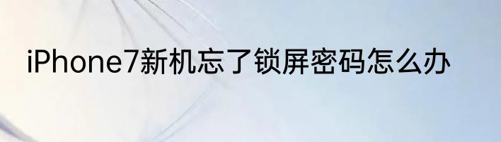 iPhone7新机忘了锁屏密码怎么办