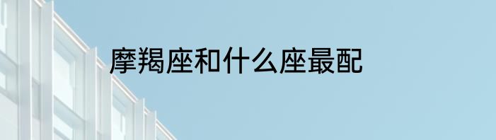 摩羯座和什么座最配