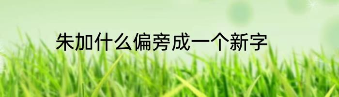 朱加什么偏旁成一个新字