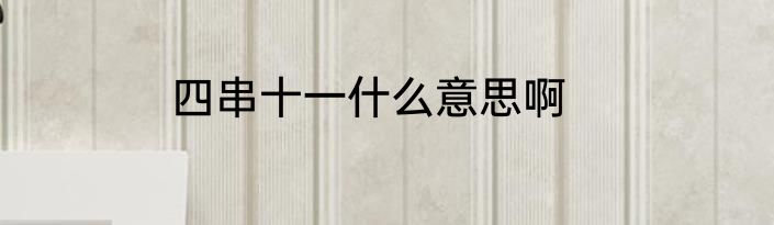 四串十一什么意思啊