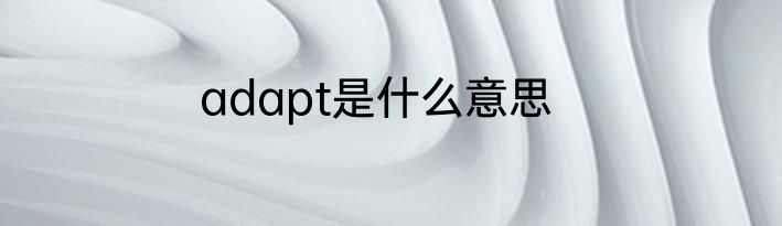adapt是什么意思