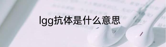 lgg抗体是什么意思