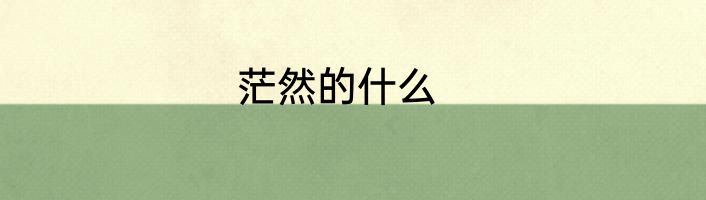 茫然的什么