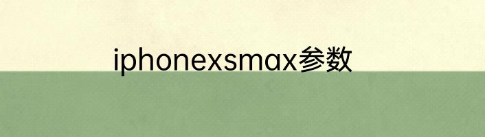 iphonexsmax参数