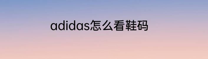 adidas怎么看鞋码