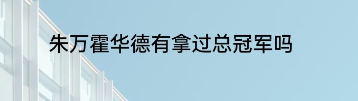 朱万霍华德有拿过总冠军吗