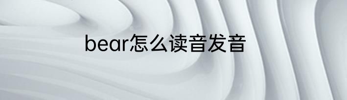 bear怎么读音发音