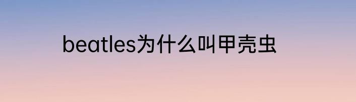beatles为什么叫甲壳虫