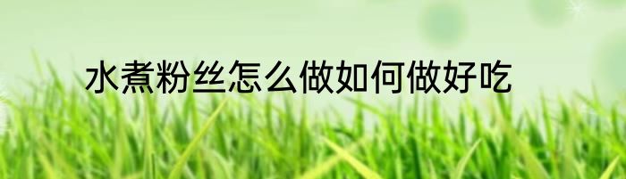 水煮粉丝怎么做如何做好吃