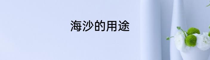 海沙的用途