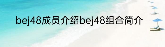 bej48成员介绍bej48组合简介