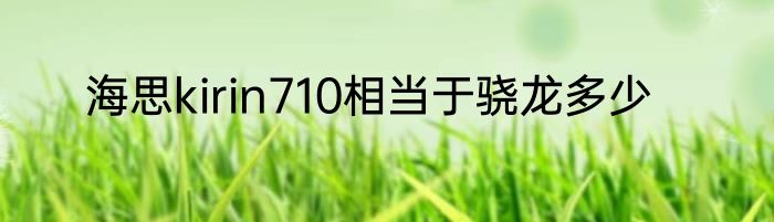 海思kirin710相当于骁龙多少