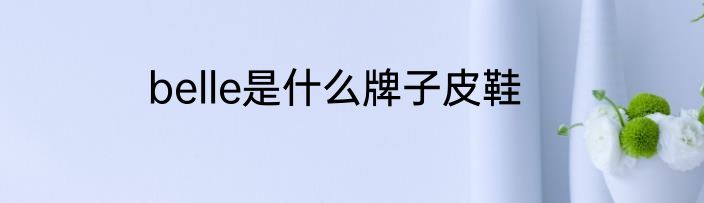 belle是什么牌子皮鞋