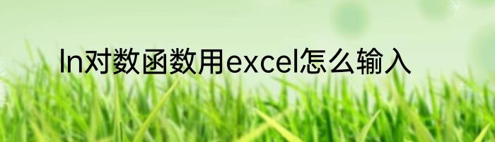 ln对数函数用excel怎么输入