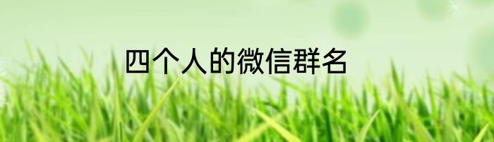 四个人的微信群名