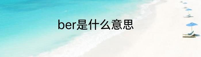 ber是什么意思