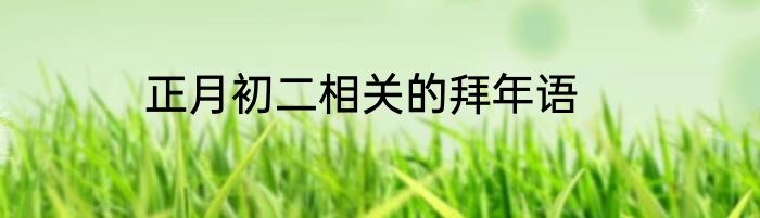 正月初二相关的拜年语