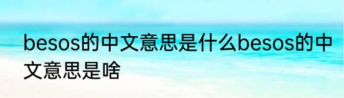 besos的中文意思是什么besos的中文意思是啥