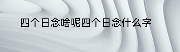 四个日念啥呢四个日念什么字