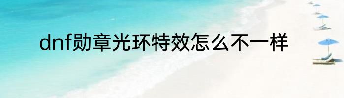 dnf勋章光环特效怎么不一样
