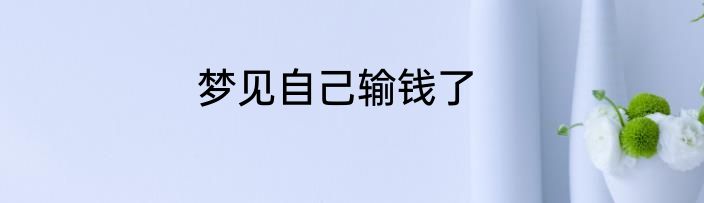 梦见自己输钱了