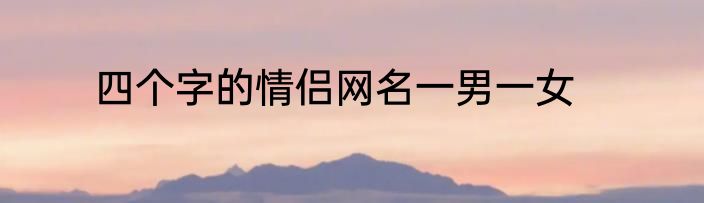 四个字的情侣网名一男一女