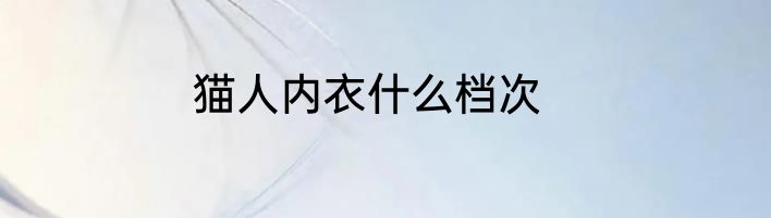 猫人内衣什么档次