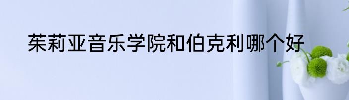 茱莉亚音乐学院和伯克利哪个好