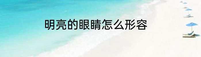 明亮的眼睛怎么形容