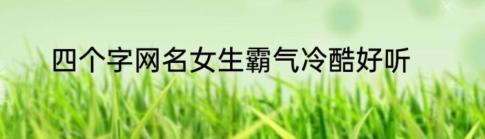 四个字网名女生霸气冷酷好听