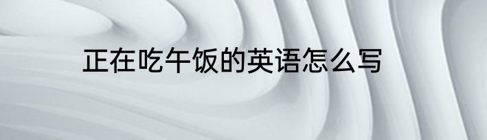 正在吃午饭的英语怎么写