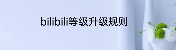 bilibili等级升级规则