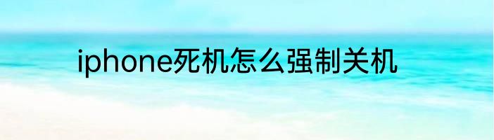 iphone死机怎么强制关机