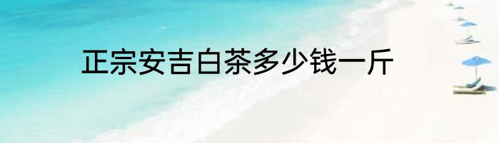 正宗安吉白茶多少钱一斤