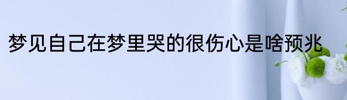梦见自己在梦里哭的很伤心是啥预兆