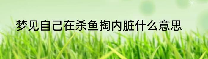 梦见自己在杀鱼掏内脏什么意思