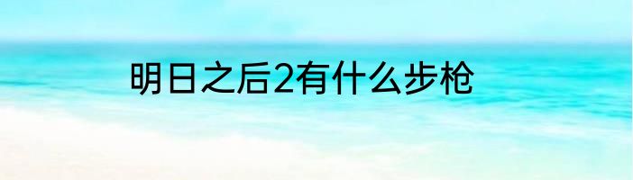 明日之后2有什么步枪