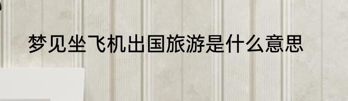 梦见坐飞机出国旅游是什么意思