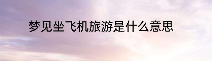 梦见坐飞机旅游是什么意思