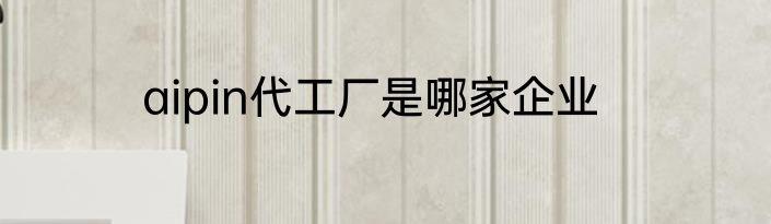 aipin代工厂是哪家企业